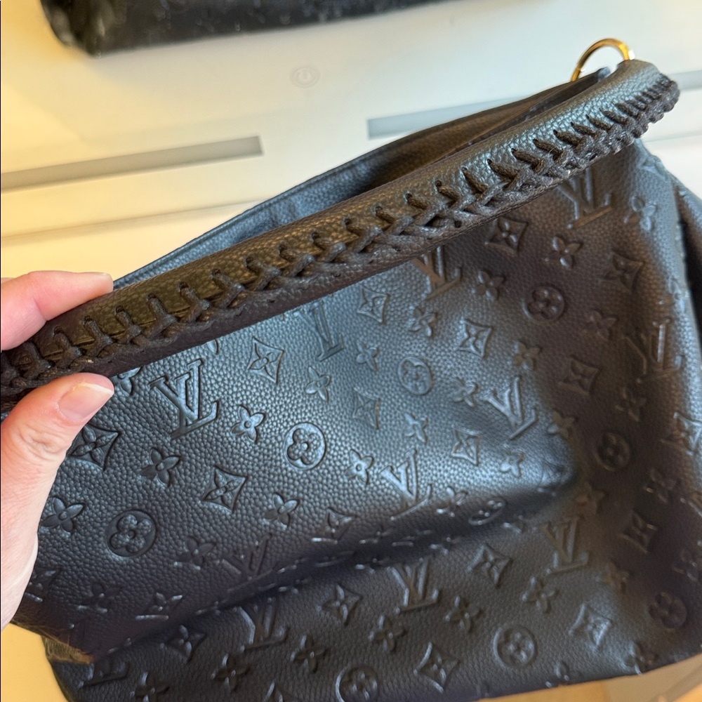 Louis Vuitton Black Embossed Monogram Shoulder Bag - Picture 5 of 6
